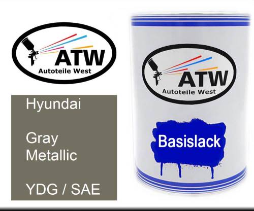 Hyundai, Gray Metallic, YDG / SAE: 500ml Lackdose, von ATW Autoteile West.